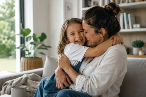 happy child with parent after parenting plans Blyth